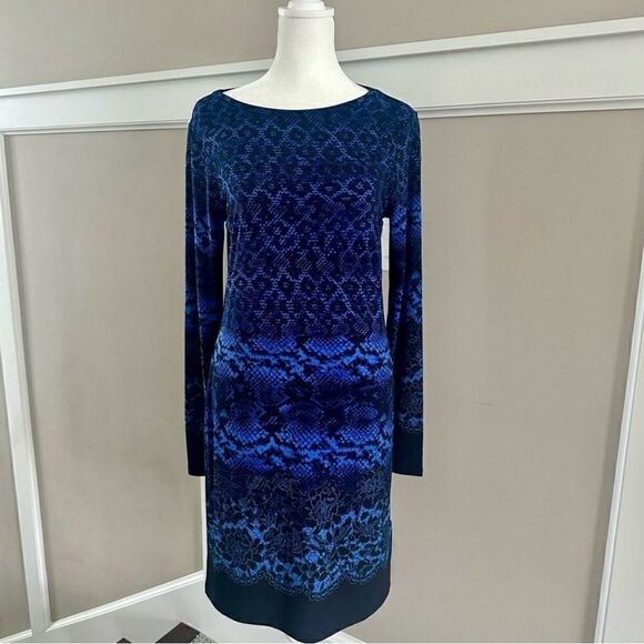 Michael Kors blue, jersey A line dress. - Picture 3 of 6